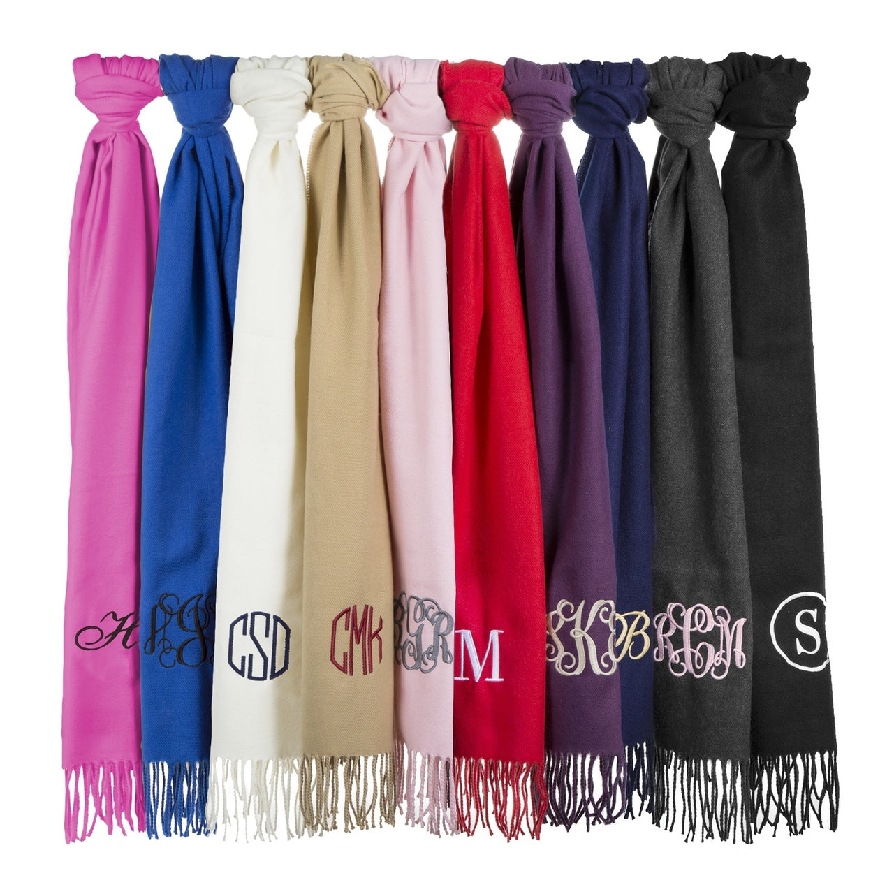 Monogrammed Pashmina | Wedding Shawls |  Bridesmaid Shawls | Scarf   28" x 78" (Fonts in Picture Gallery)
