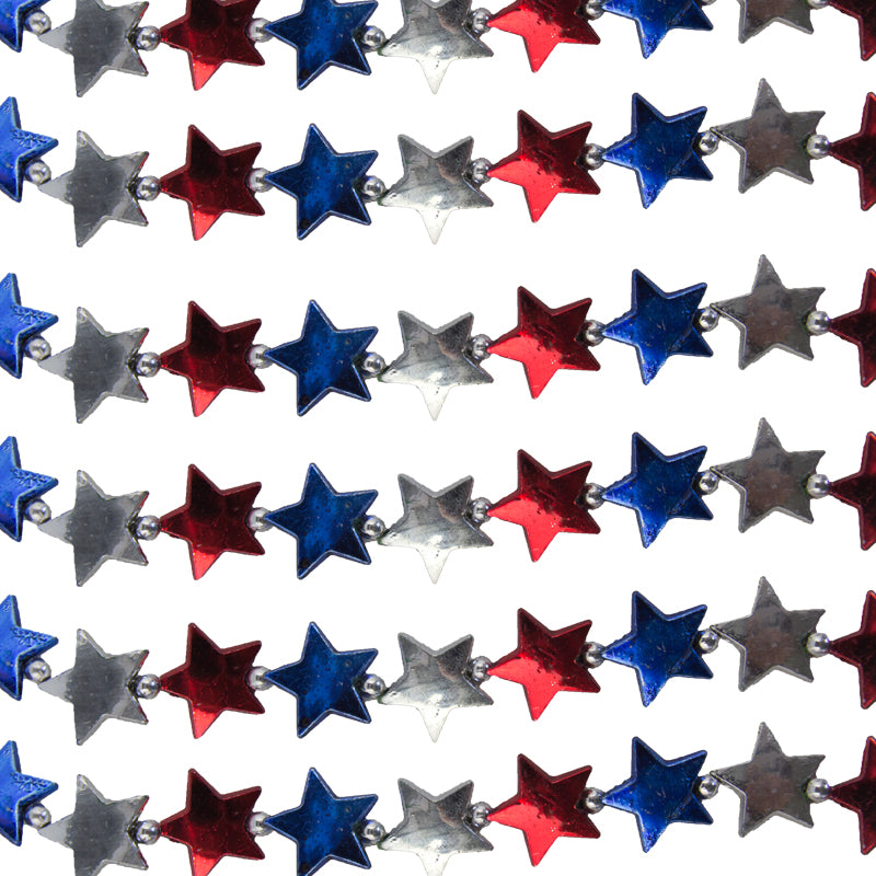 Red, Blue & Silver Star Necklace 6597