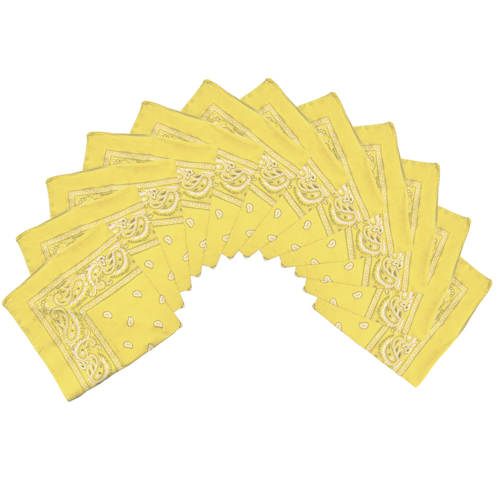 Yellow Bandana 22" Square Standard 100% Cotton 1023D