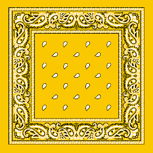 Yellow Bandana 22" Square Standard 100% Cotton 1023D