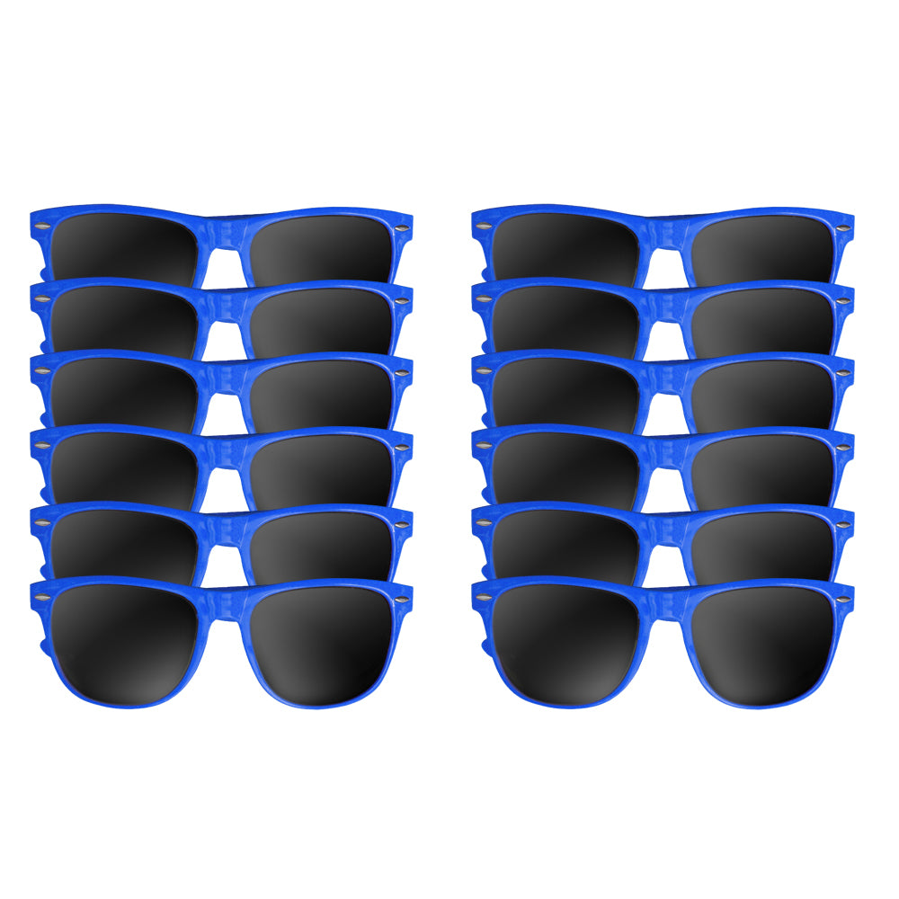 Royal Blue Sunglasses | Iconic 80's Style | Adult 12 PACK 1076D