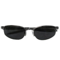 UV400 Sports Sunglasses Metal Silver Low Profile Half Frame/Smoke Lens 1119