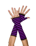 Black and Purple Striped Arm Warmer 1250