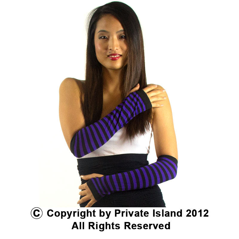 Black and Purple Striped Arm Warmer 1250