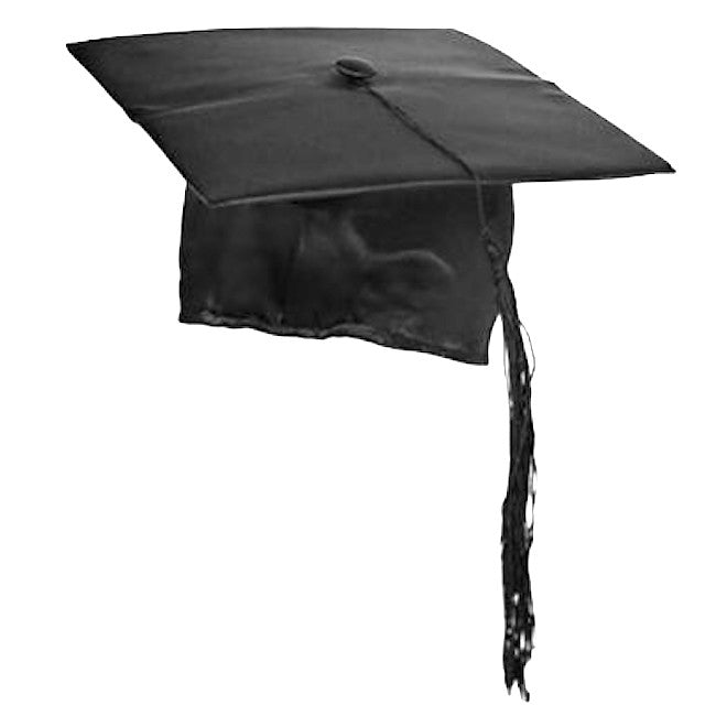 Black Satin Graduation Hat | Graduation Cap | 1494