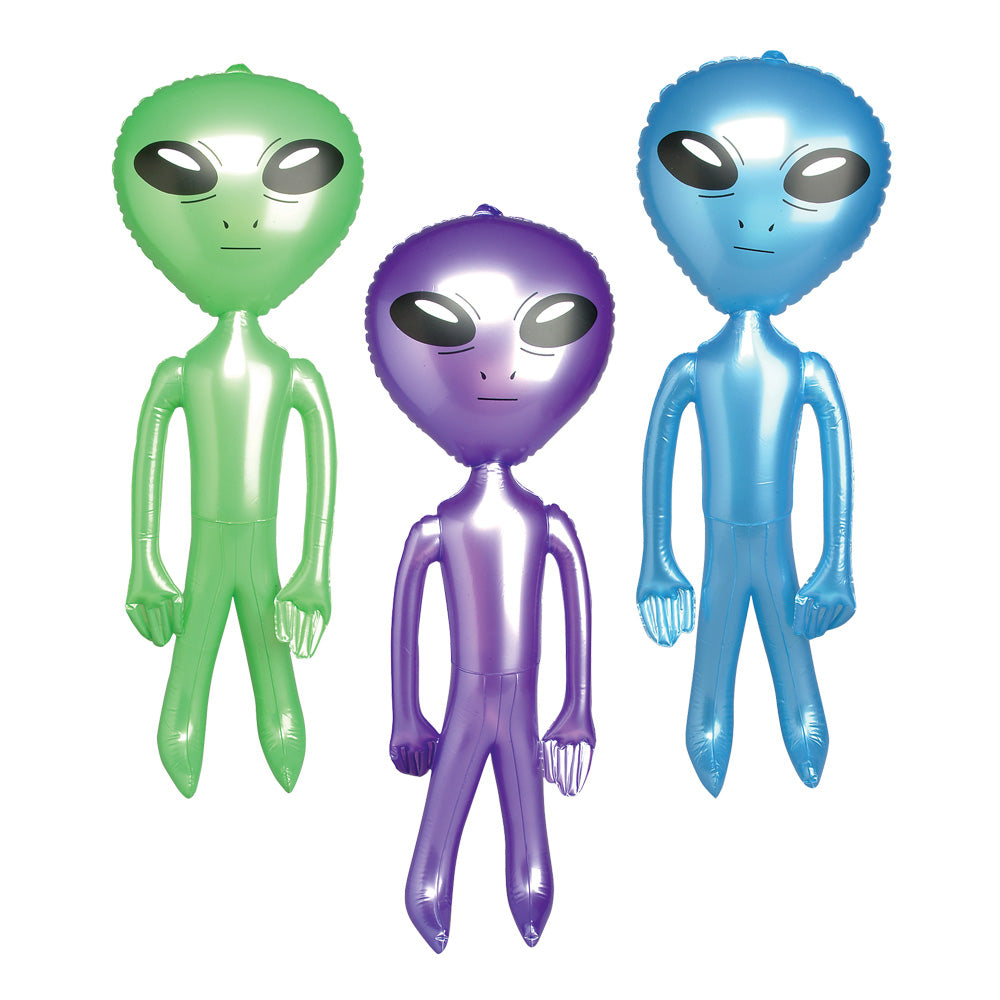 Inflatable Aliens for Pool 12 PACK - JUMBO 24" Colors Blue, Green, Purple 1756-1758