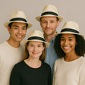 Fedora Hats Tan Cuban Tweed with Black Band Adult Size 23" Regular Standard 1328
