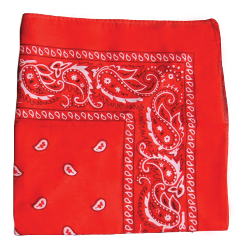 Red Bandanna Paisley 22" Square Standard 100% Cotton 12 PACK  1919DZ