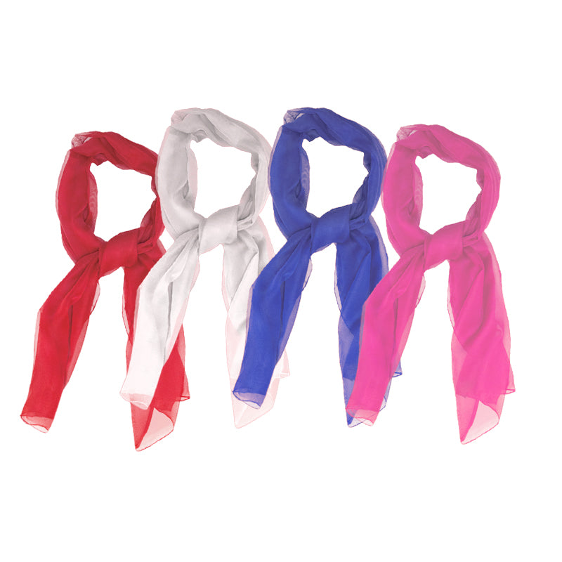 12 PACK Long Sheer Chiffon Scarves Mix Color 21" x 60"  2128