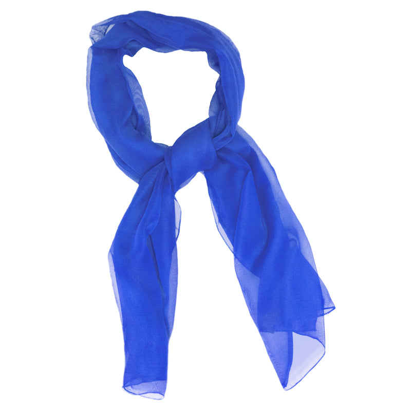Royal Blue Long Sheer Chiffon Scarf  21" x 60" 2134