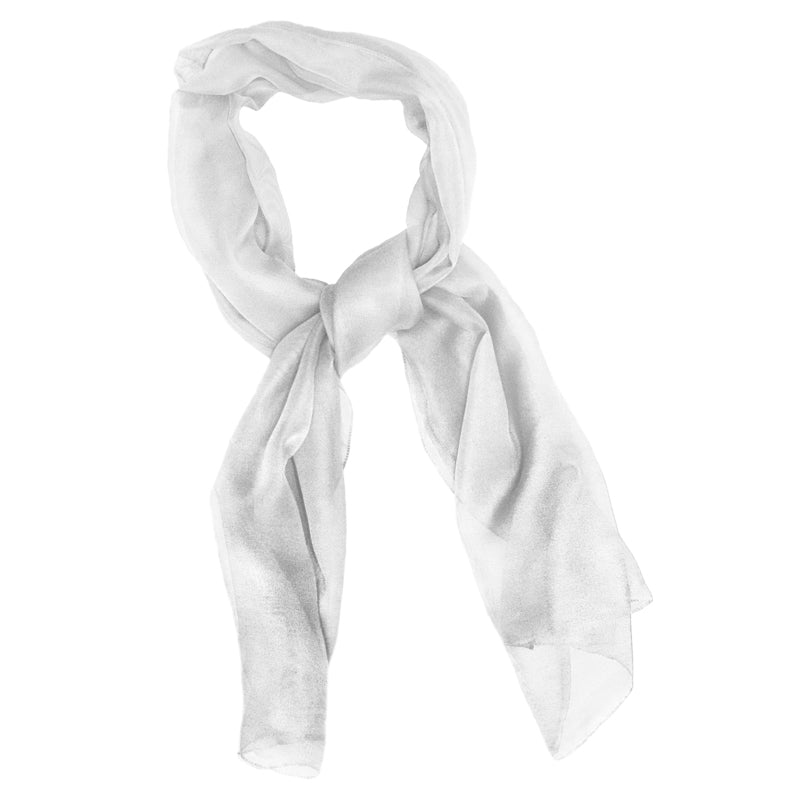 White Long Sheer Elegant Chiffon Scarf  21" x 60"  WS2135D