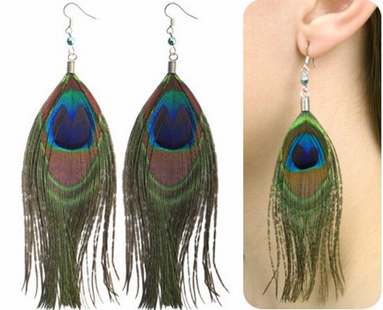 Peacock Feather Earrings 6535
