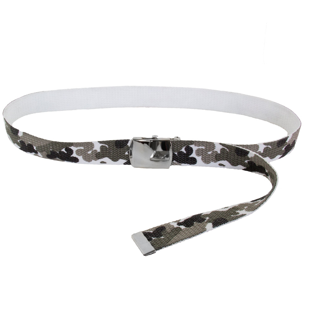 White Camo Canvas Adjustable Belt 2224
