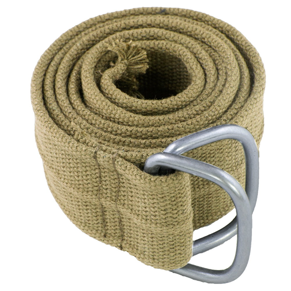 Khaki Military D-Ring Canvas Belt 2241