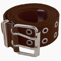 12 PACK Brown Canvas Two Hole Grommet Belts Mix Sizes 2260A
