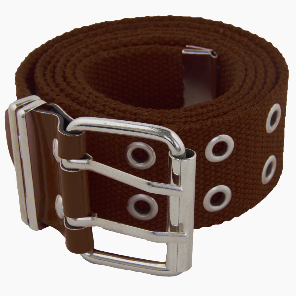 12 PACK Brown Canvas Two Hole Grommet Belts Mix Sizes 2260A