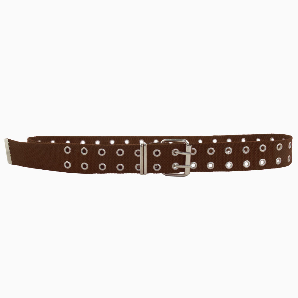 12 PACK Brown Canvas Two Hole Grommet Belts Mix Sizes 2260A