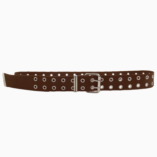12 PACK Brown Canvas Two Hole Grommet Belts Mix Sizes 2260A