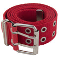 Grommet Belts Red Canvas Two Hole Silver Mix Sizes 12 PACK 2292A