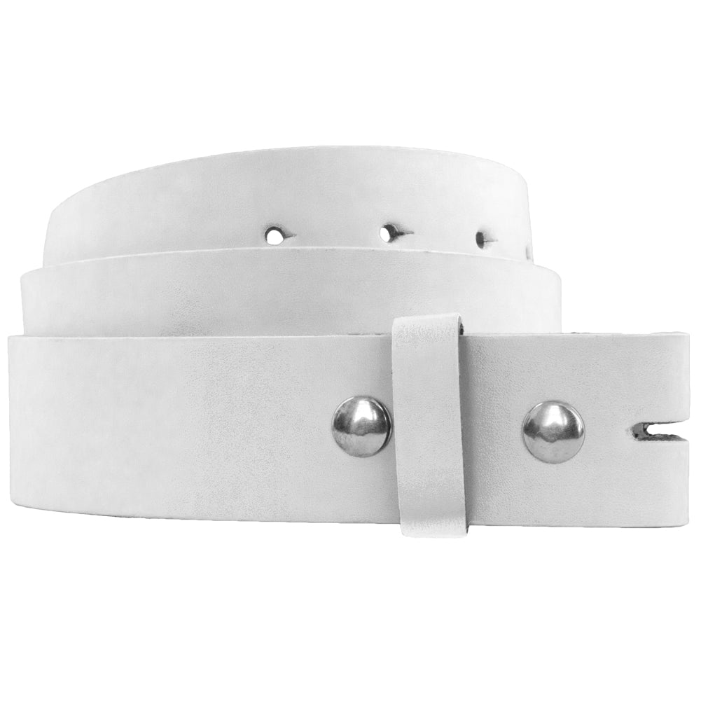 White Leather Belt For Buckles Small 2388A