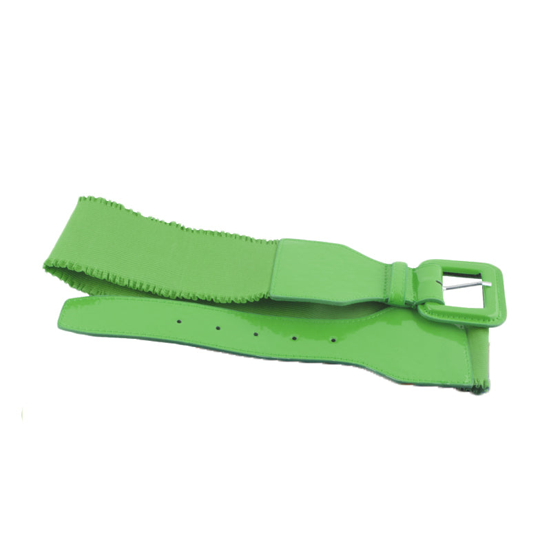 Neon Green 80's Elastic Frill Belt 2409