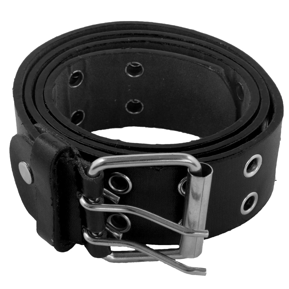 12 PACK Black Punk Two Rows Metal Holes Belts Mix Sizes 2428A