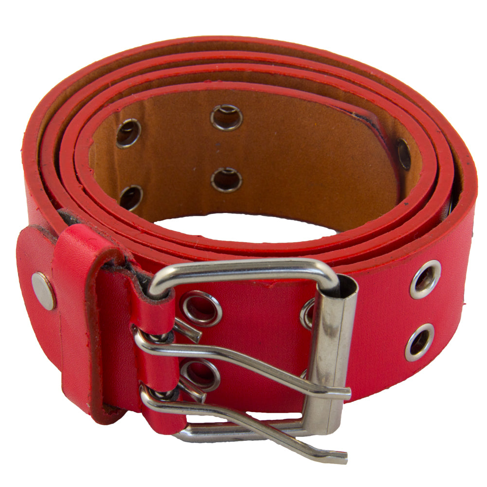 12 PACK Red Punk Two Rows Metal Holes Belts Mix Sizes 2444B
