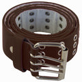 Brown Punk Three Rows Metal Holes Belt 2468-2471