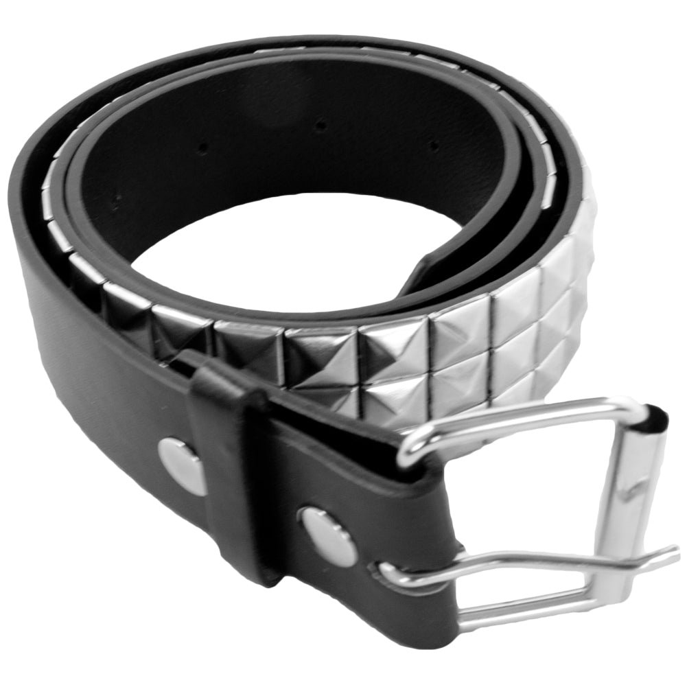 Silver Studded Black Punk Belt 12 PACK 2500-2503
