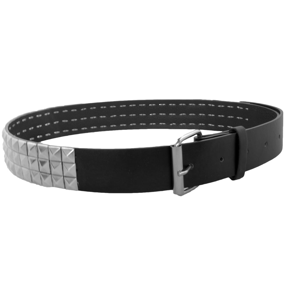 Silver Studded Black Punk Belt 12 PACK 2500-2503