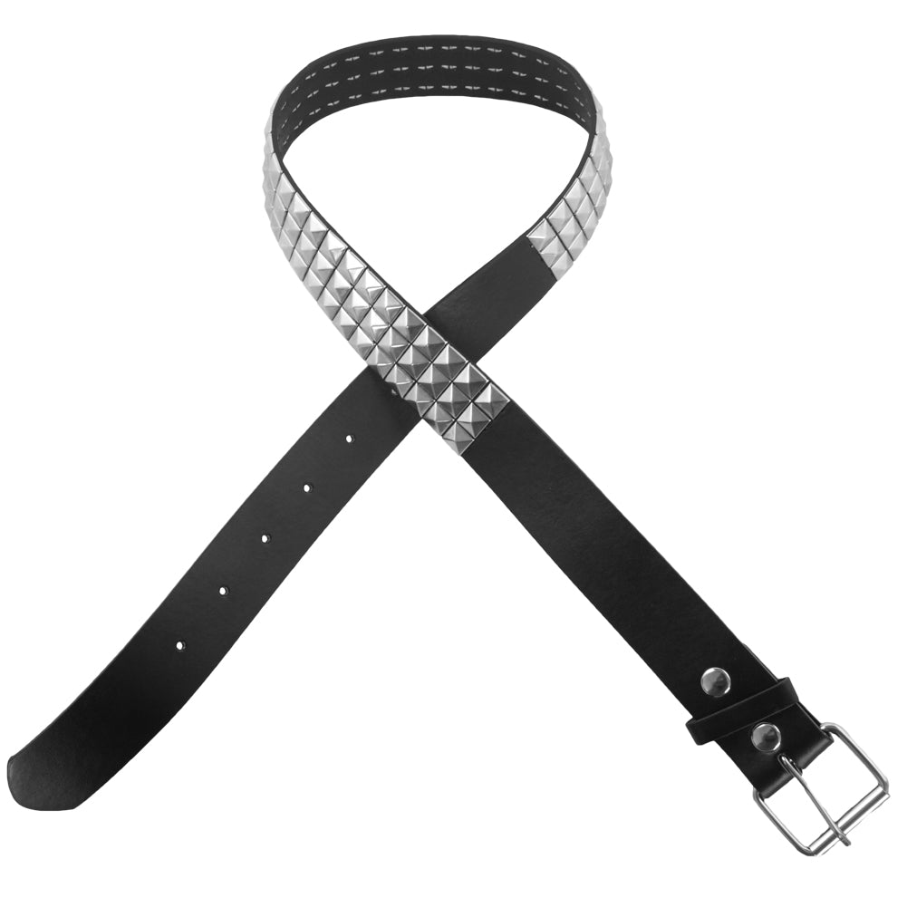 Silver Studded Punk Belts Wholesale | Black Belt Mix Sizes 2500A