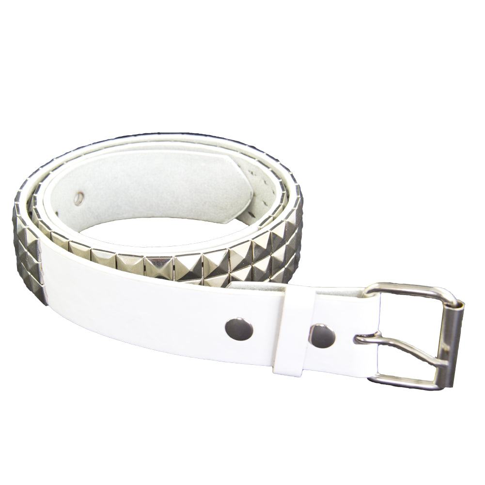 12 PACK Punk Belts Silver Studded White Mix Sizes 2508A