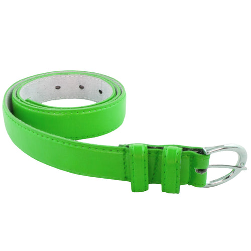 12 PACK Neon Green 1 Inch Skinny Belts Mix Sizes 2636ANG