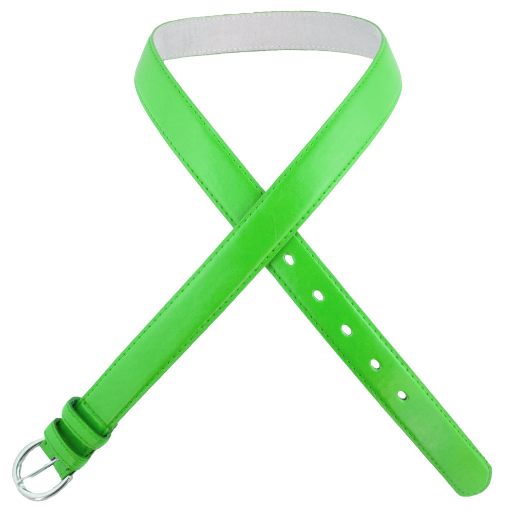 12 PACK Neon Green 1 Inch Skinny Belts Mix Sizes 2636A