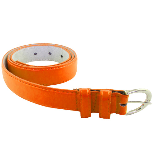 12 PACK Neon Orange 1 Inch Skinny Belts Mix Sizes 2644A