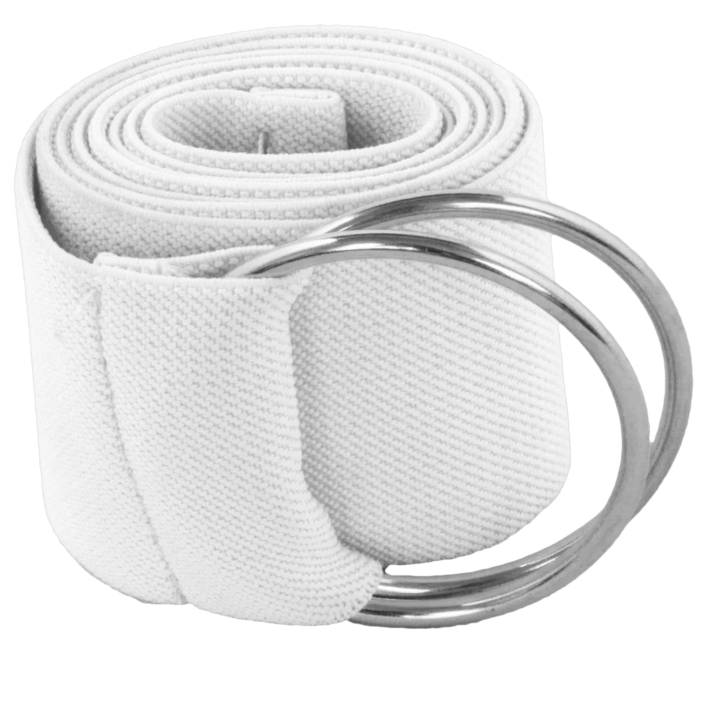 White Stretch D-Ring Belt 2696