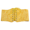 Ultra Wide Yellow Patent Leather Stretch Cinch Belt 2724