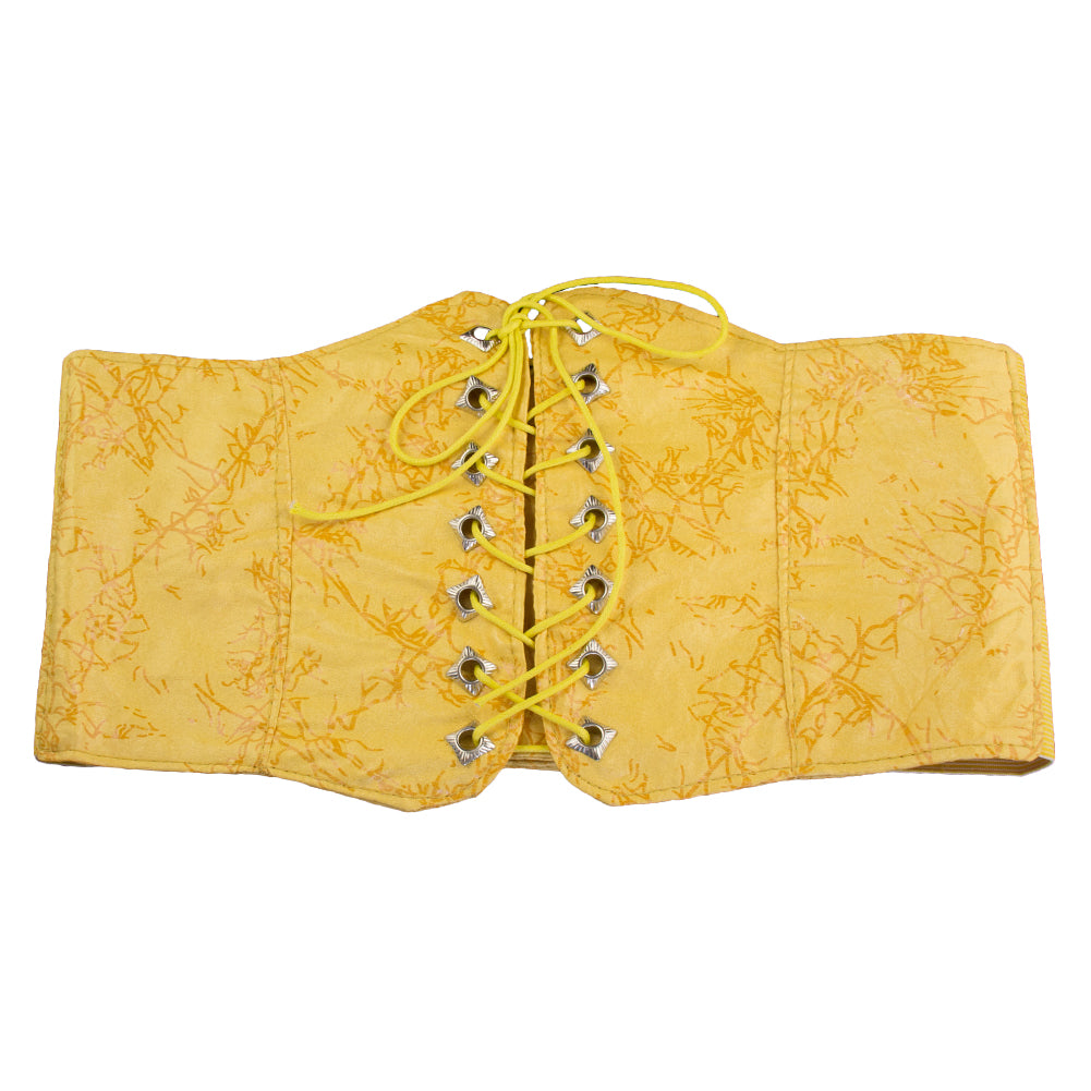 Ultra Wide Yellow Patent Leather Stretch Cinch Belt 2724