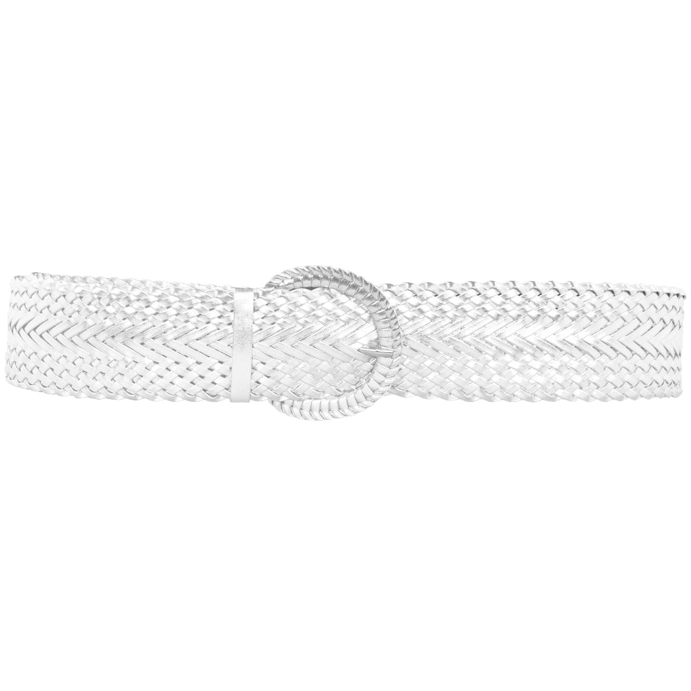 White Diva Wide Braided Belt 2733-2735