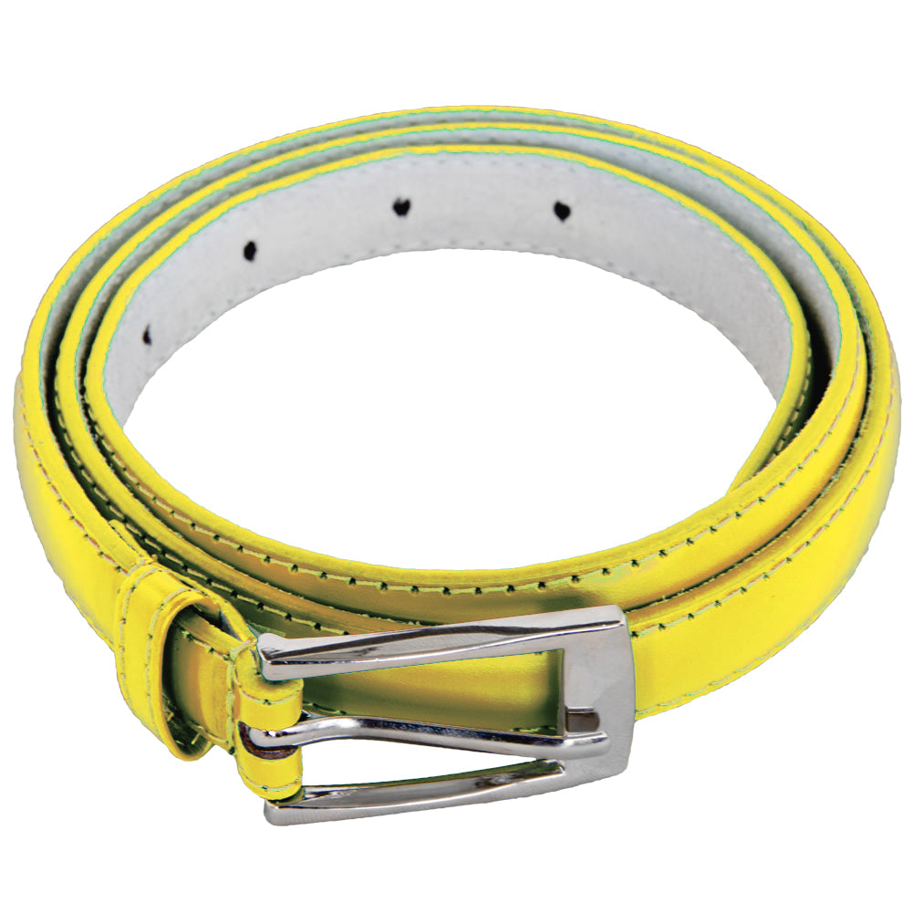 Yellow Skinny Belt with Rectangle Buckle 2812-2815