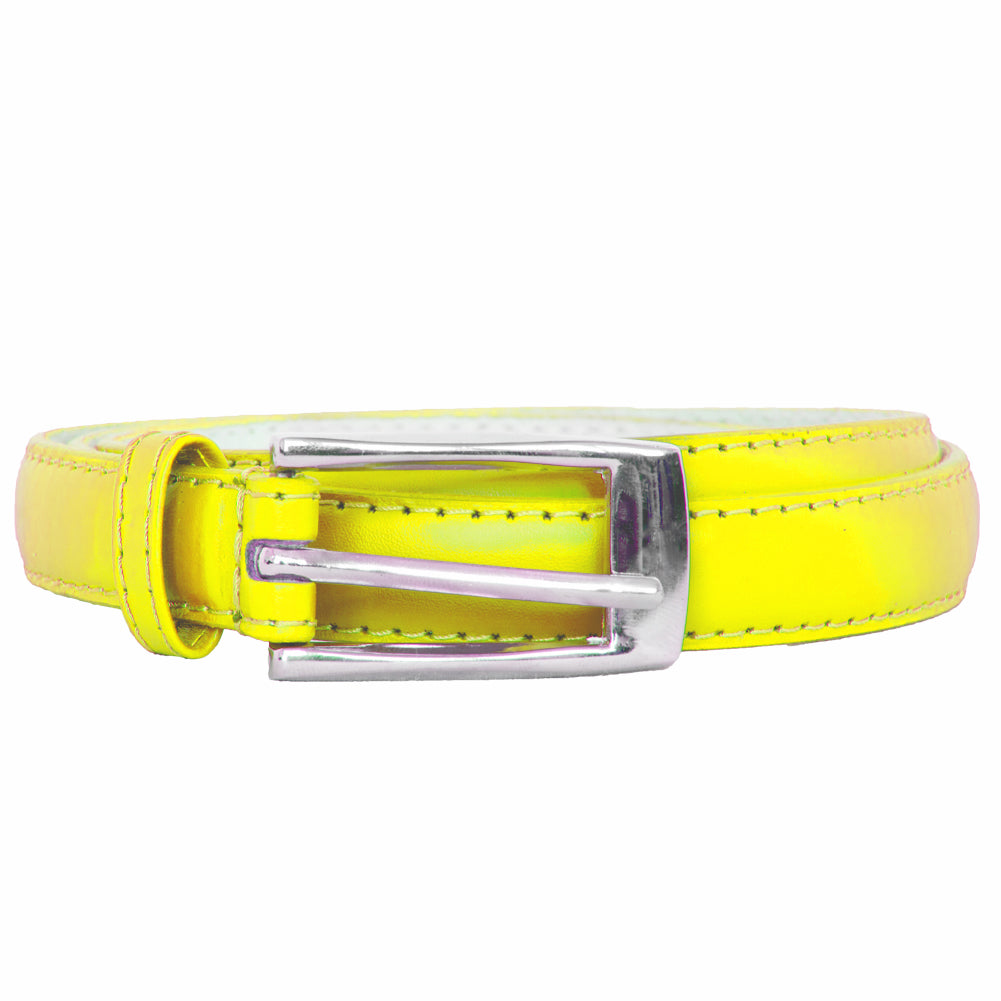 Yellow Skinny Belt with Rectangle Buckle 2812-2815