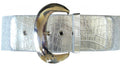 Silver 3" Wide Cinch Croco Embossed Elastic Stretch Belt 2833