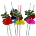 Palm Trees Straws Bulk 12 PACK 3829B
