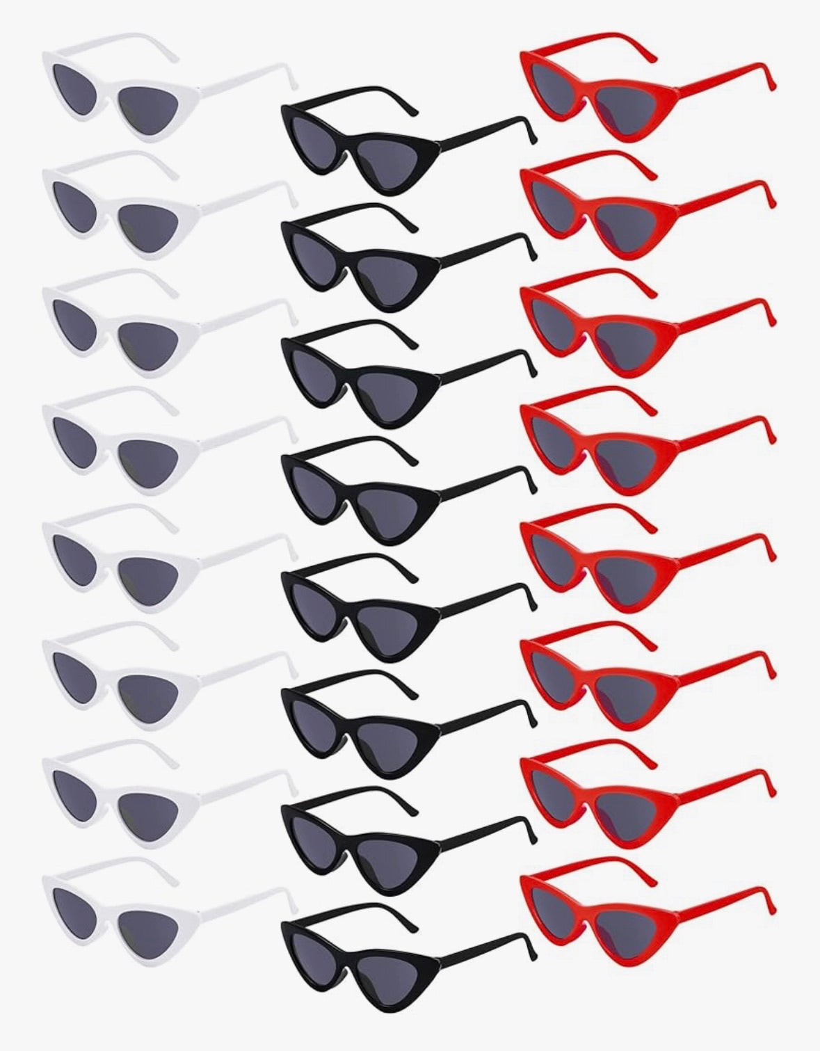 50's Cat Eye Sunglasses | w/ Rhinestones 12PK Mixed Colors 1190A
