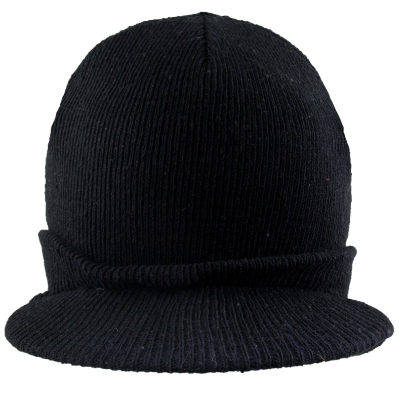 Beanie Visor Cap Black 12 PACK 5770