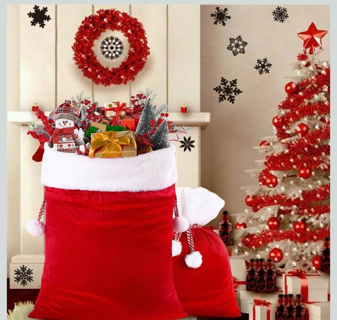 Large Christmas Sacks | Personalized Santa Sacks |  2 Sacks in 2 Sizes 13090A
