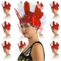 Red and White Mohawk Wig  6027D