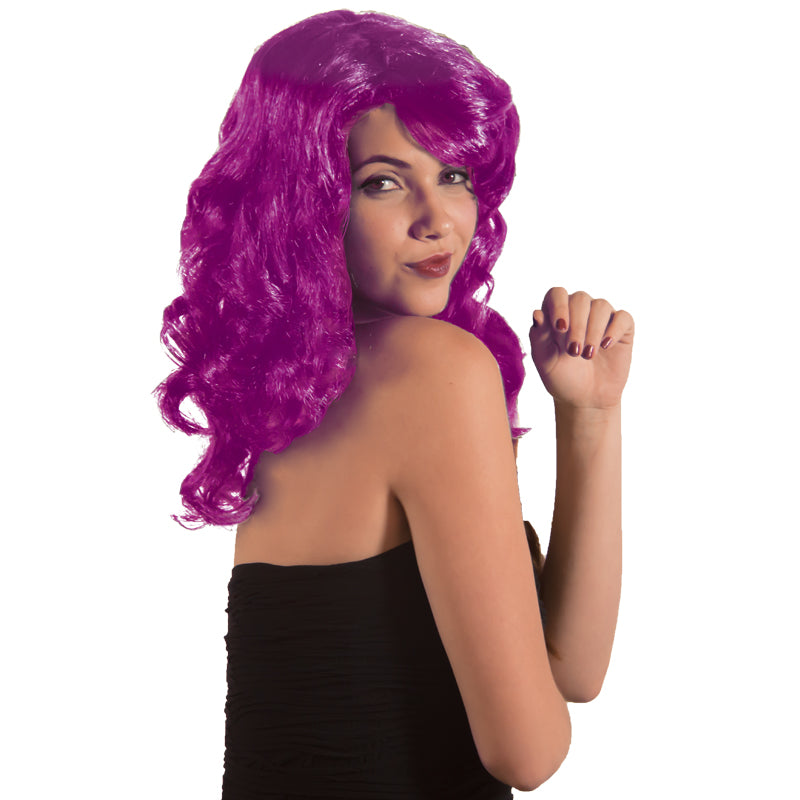 Purple Glamour Wig With Bangs 6067