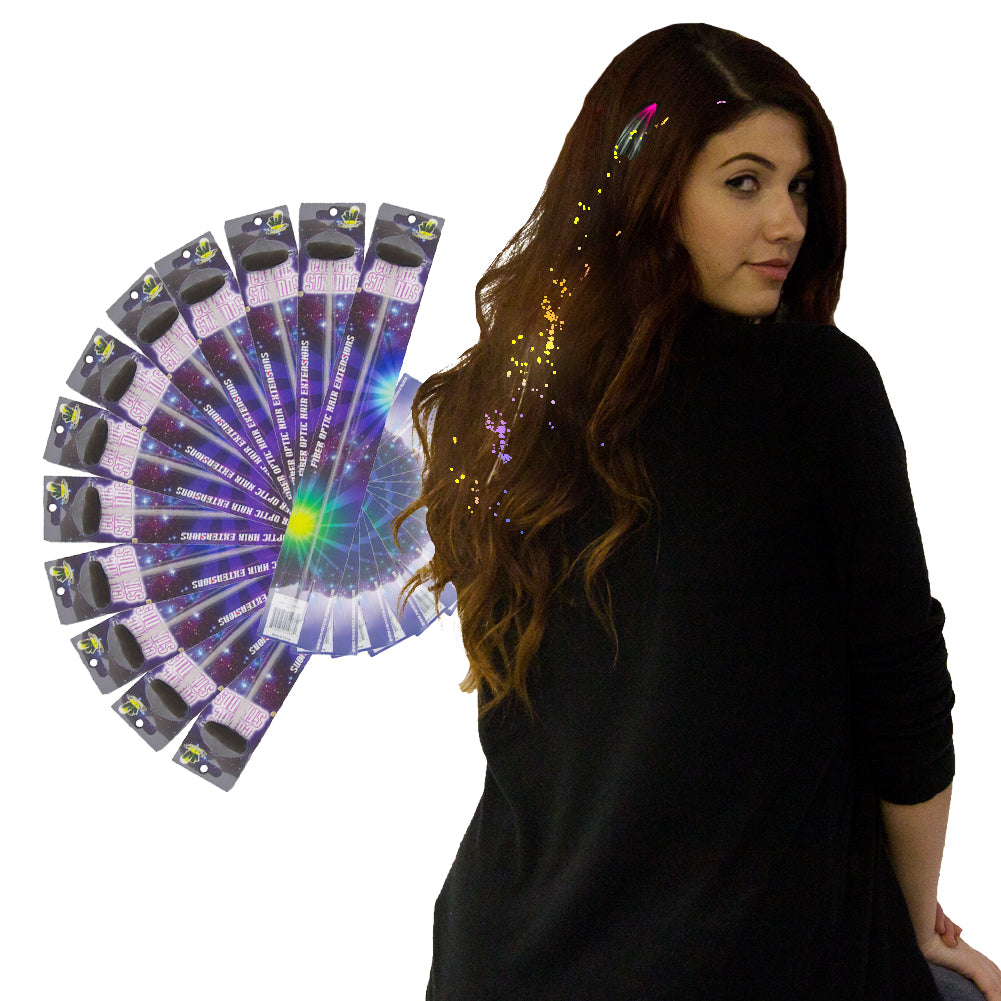 Rainbow Starlight Fiber Optic Hair Extensions 12PK WS6164D