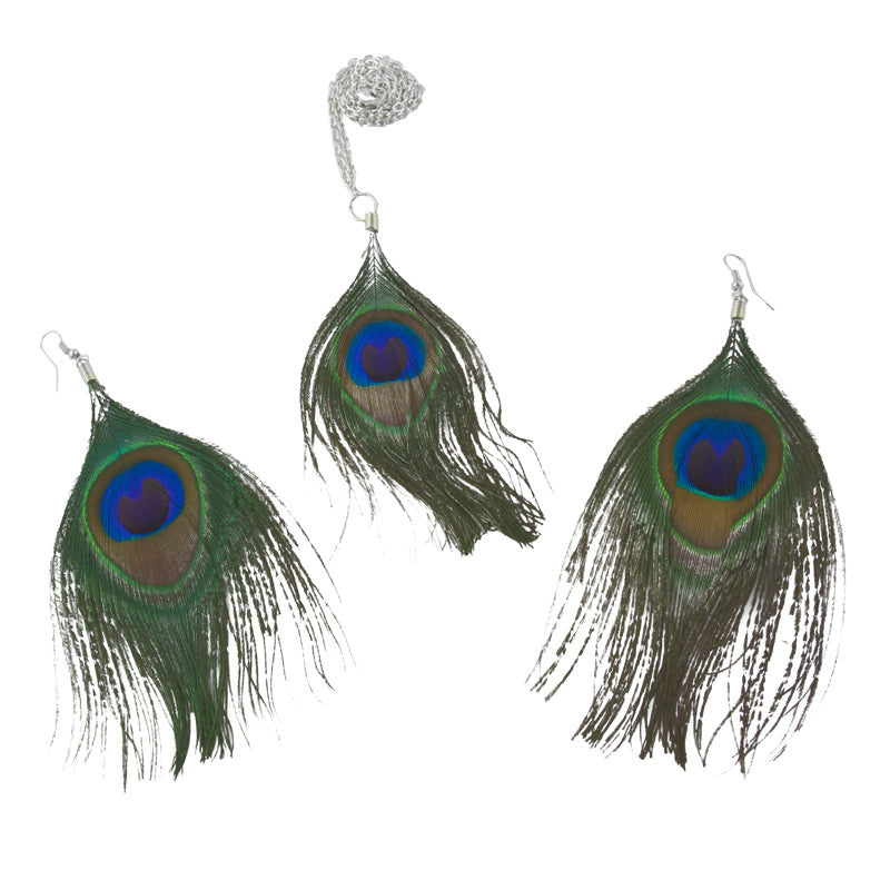 Peacock Necklace and Earring Set 6533
